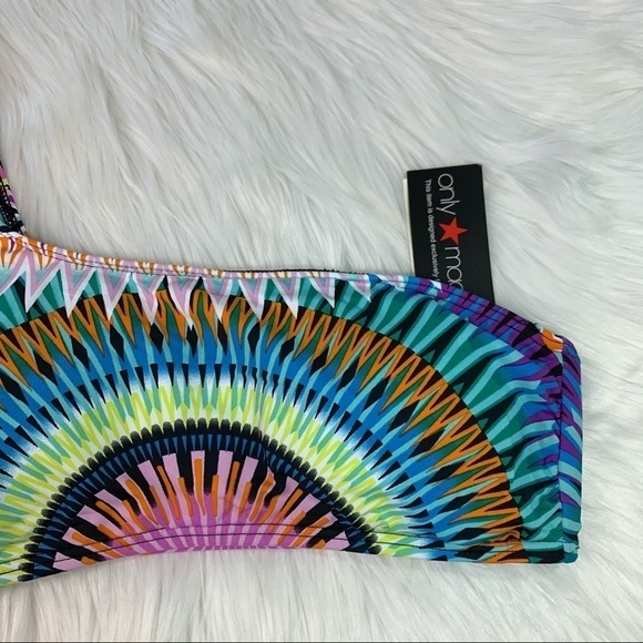 NWT Bar III One Shoulder Sunburst Top Md - Picture 4 of 9